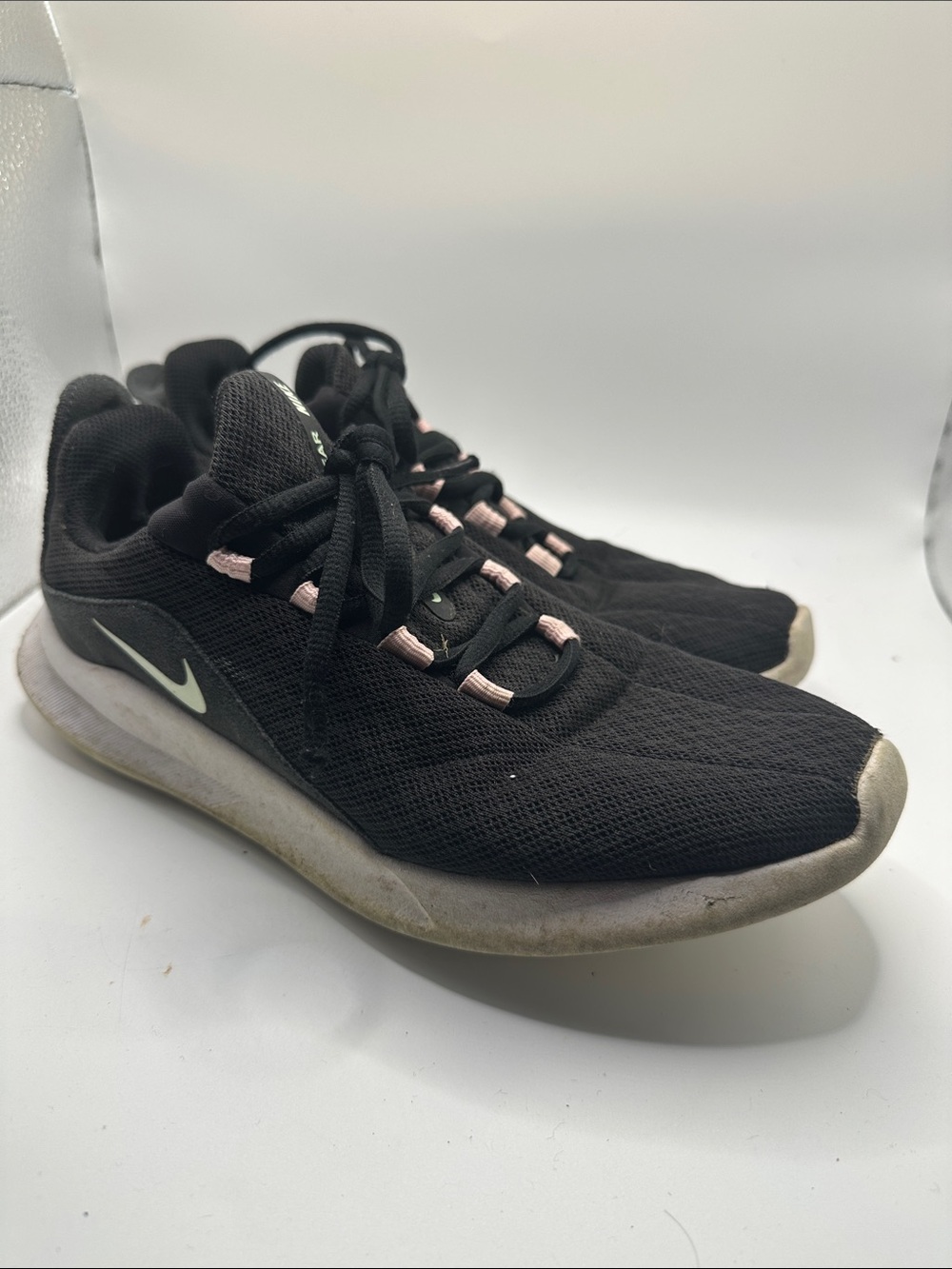 Nike Black Sneakers with Light Pink Accents size 8.5